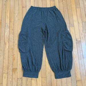 IC by Connie K Gray Balloon Cargo Pants Large Baggy Barrel Boho Langenlook